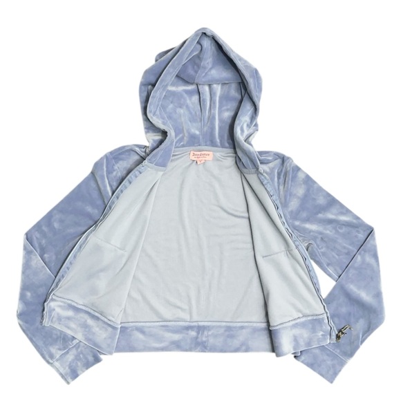 Juicy Couture full zip-up hoodie in powder blue - Picture 2 of 5